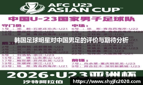 韩国足球明星对中国男足的评价与期待分析